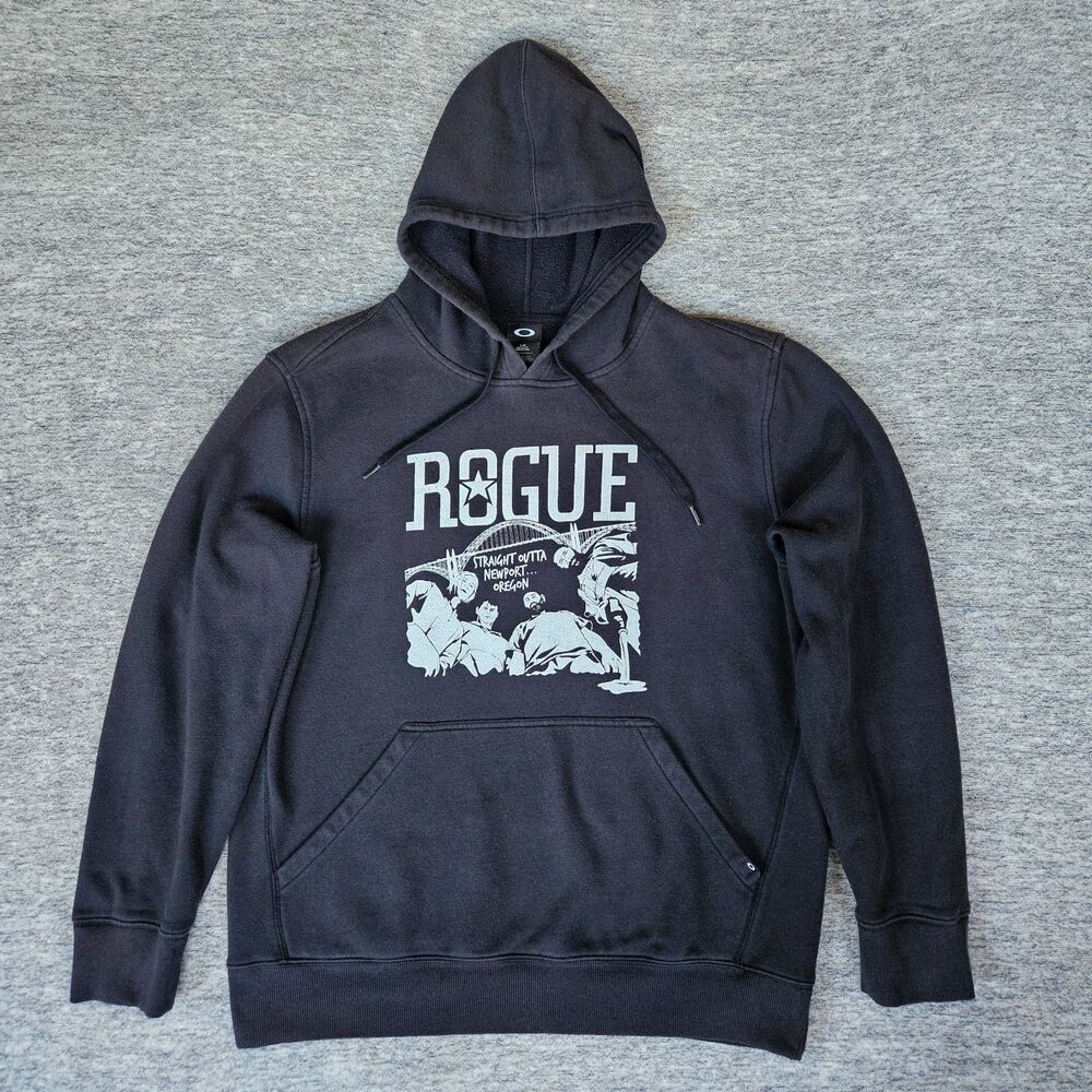 Rogue Brewery "Straight Outta Newport" Oregon Pullover Hoodie Black Size L RARE